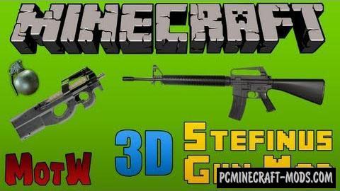 3D Gun Mod For Minecraft 1.7.10, 1.7.2, 1.5.2