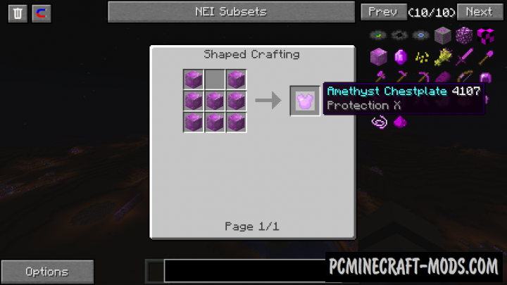Amethyst - Weapons, Ore Mod For Minecraft 1.16.1, 1.15.2