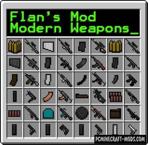 Flan S Modern Weapons Pack Mod For Minecraft 1 12 2 1 8 9 Pc Java Mods