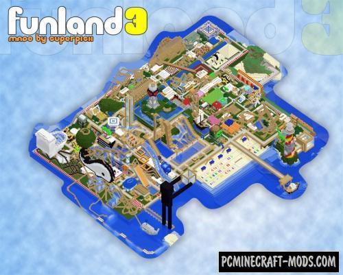 FunLand 3.2 - Racing Roller Coaster Map For MC