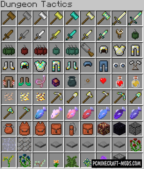 Dungeon Tactics - Weapons, Armor Mod For MC 1.12.2