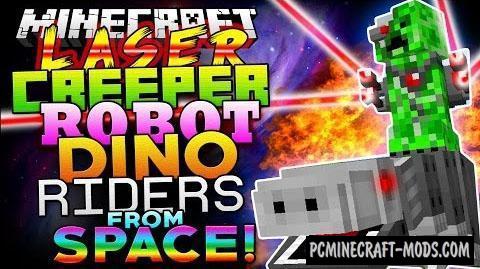 Laser Creeper Robot Dino Riders Mod For MC 1.12.2, 1.7.10