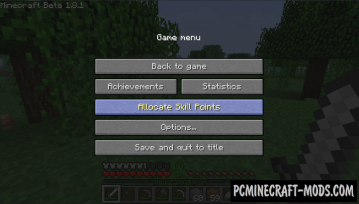 Level Up - GUI, Survival Mod For Minecraft 1.12.2, 1.8.9, 1.7.10