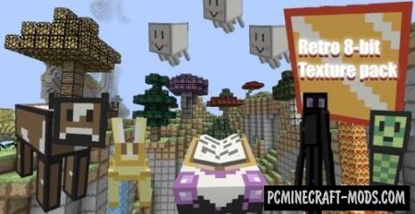 Retro 8-bit 8x Resource Pack For Minecraft 1.8.9, 1.7.10