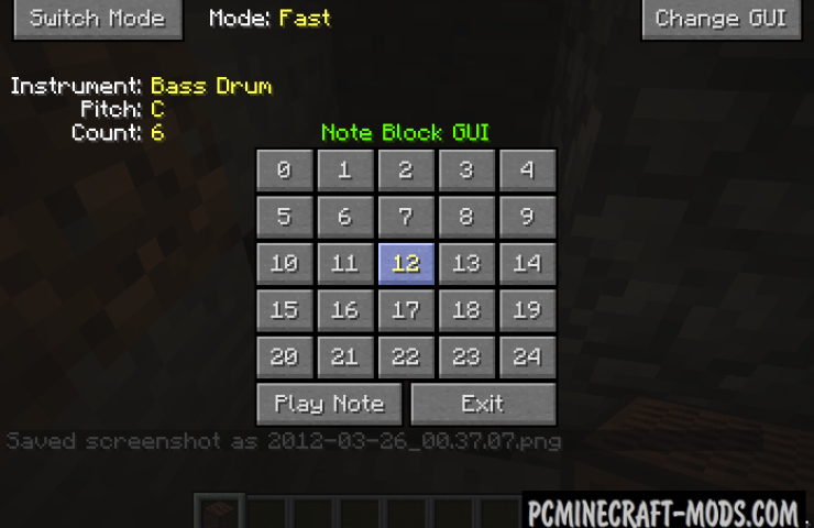Note Block Display - GUI Mod For Minecraft 1.8.9, 1.7.10