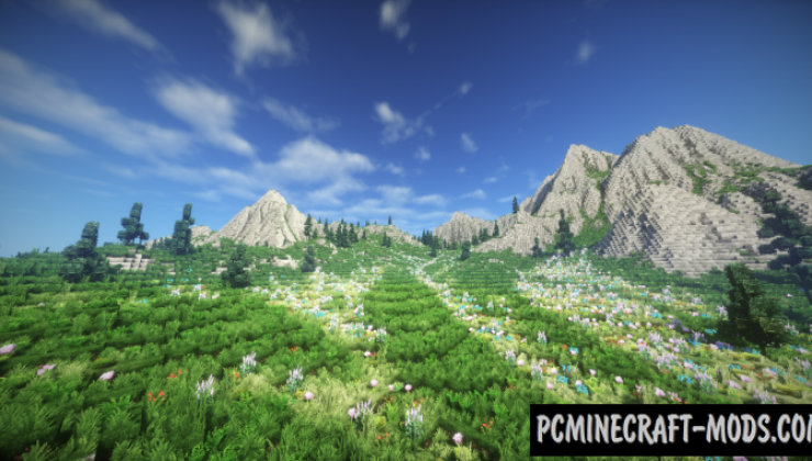 Mountain Valley Meadow Map For Minecraft 1.14, 1.13.2  PC 