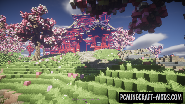 April-cherry tree - Sakura Island Map For Minecraft 1.14 