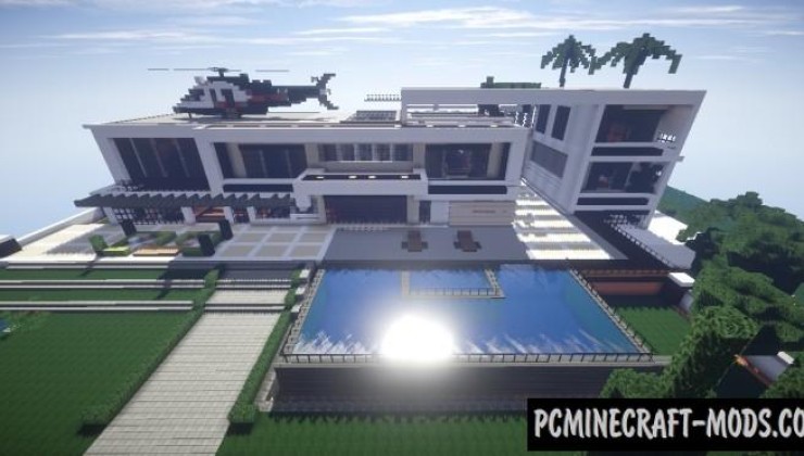 Huge Modern House Map For Minecraft 1.14, 1.13.2  PC Java 