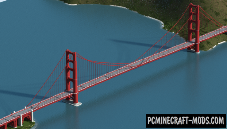 Golden Gate Bridge Map For Minecraft 1.14.1, 1.13.2  PC 