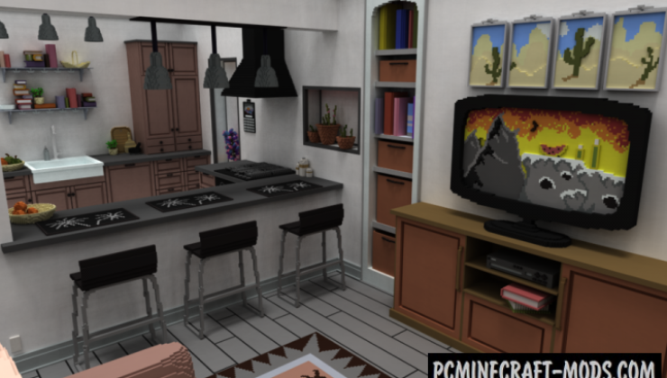 Living Room - House Map For Minecraft
