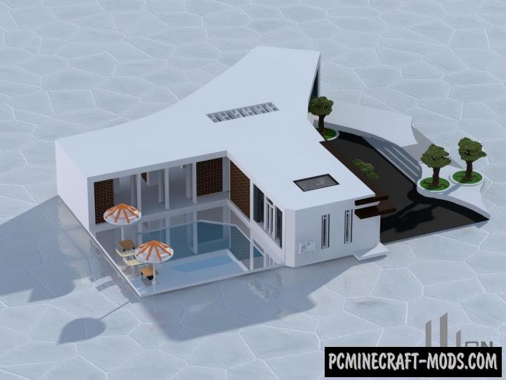 Huge Modern Villa - House Map For Minecraft