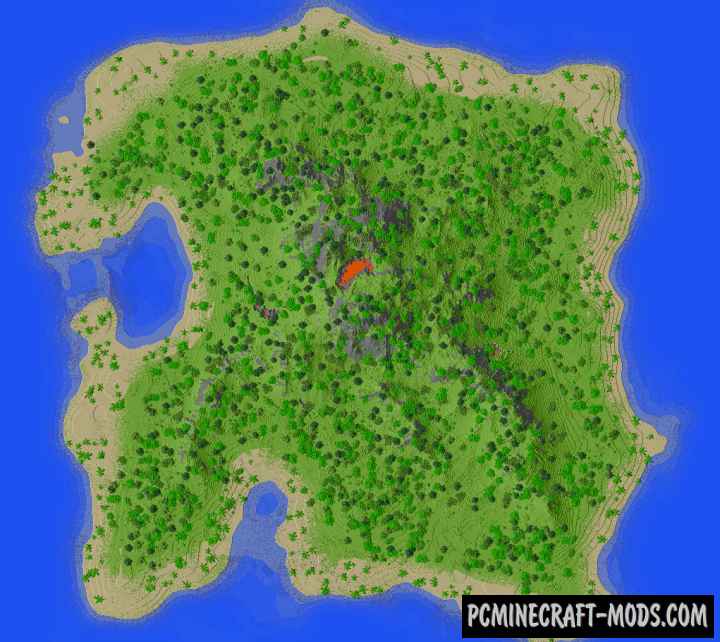 Tropical Island Custom Terrain Map For Minecraft 1 17 1 1 16 5 Pc Java Mods