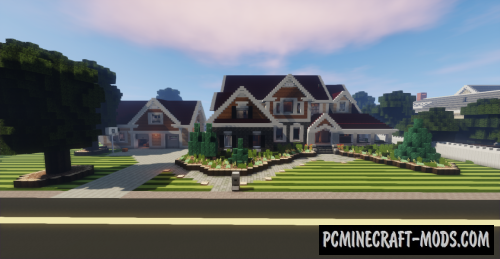 Large Suburban House Map For Minecraft 1.14, 1.13.2  PC 