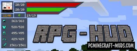 RPG-Hud - GUI, HUD Mod For Minecraft 1.19.2, 1.18.2, 1.16.5, 1.12.2