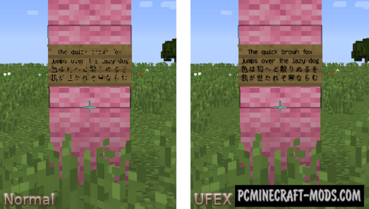Unicode Font Extension - GUI Mod For Minecraft 1.12.2, 1.7.10