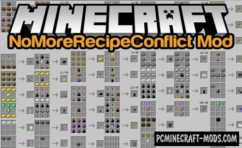 No More Recipe Conflict - GUI Mod For MC 1.12.2, 1.8.9, 1.7.10