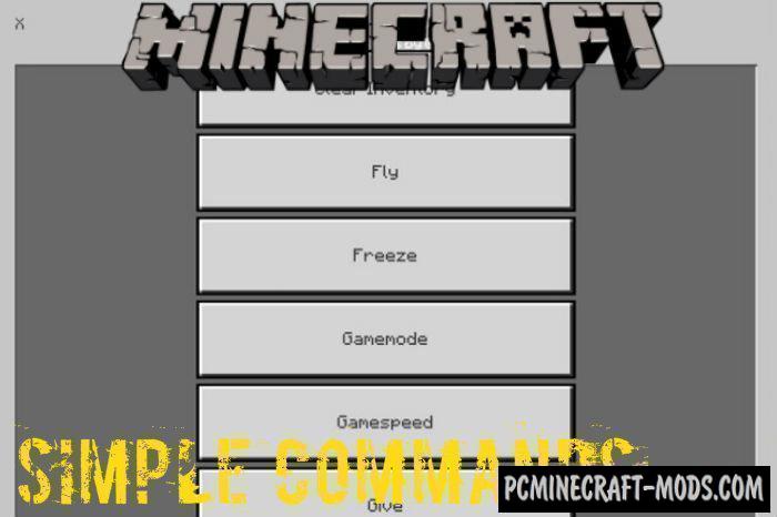 Simple Commands Buttons Minecraft PE Bedrock Mod 1.9.0, 1 