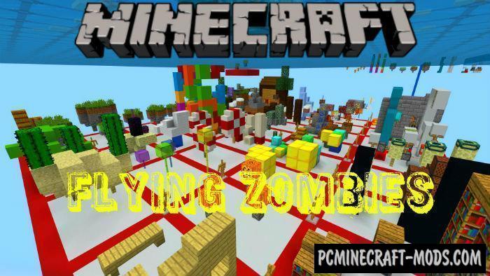 Flying Zombies Parkour Minecraft PE Bedrock Map 1.5.0