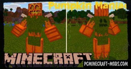 Pumpkin Maniac Minecraft Bedrock Edition Mod 1.9.0, 1.7.0