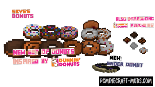 Skye's Donuts - Food Mod For Minecraft 1.12.2, 1.11.2