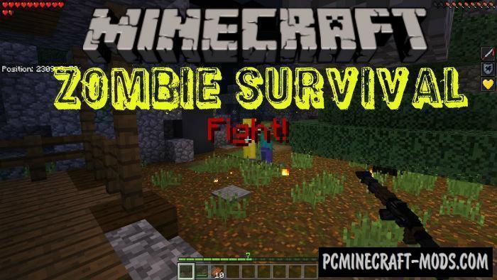 Zombie Survival Minecraft PE Bedrock Map 1.5.0, 1.4.0  PC 