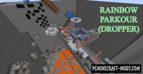 Rainbow Parkour (Dropper) Map For Minecraft
