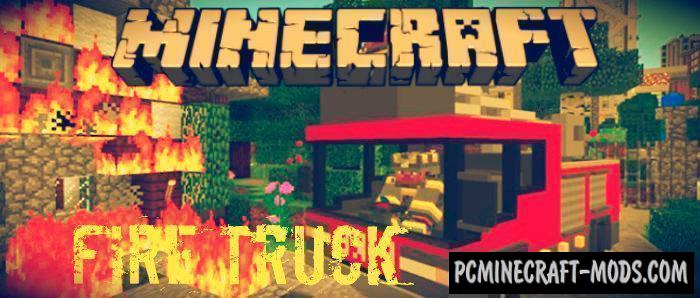 Fire Truck Minecraft PE Bedrock Addon 1.9.0, 1.7.0