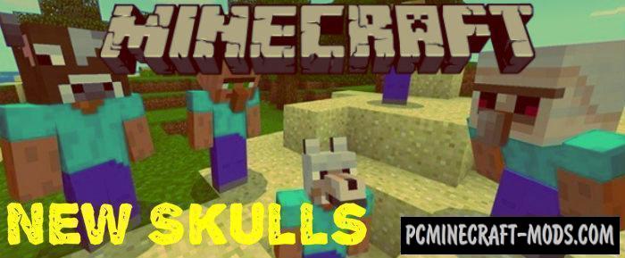 New Skulls Minecraft Pe Bedrock Addon 1 9 0 1 8 0 1 7 0 Pc Java Mods