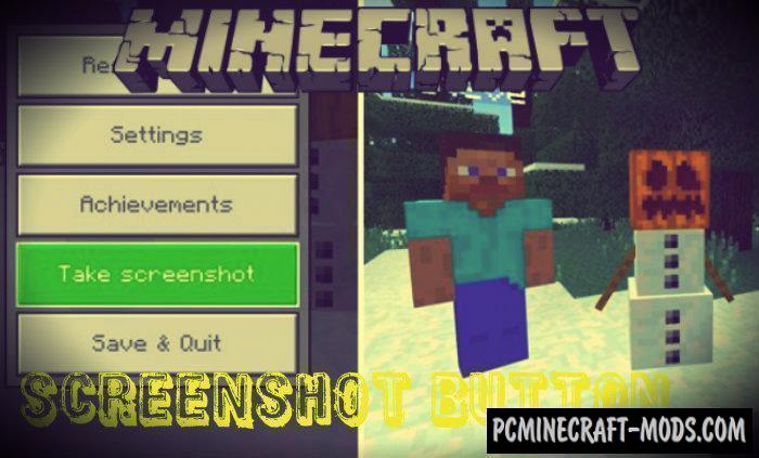 Take Screenshot Button Minecraft PE Bedrock Addon 1.9.0, 1 