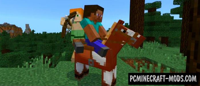2 Players Horse Riding Minecraft PE Mod / Addon 1.9.0, 1.7.0