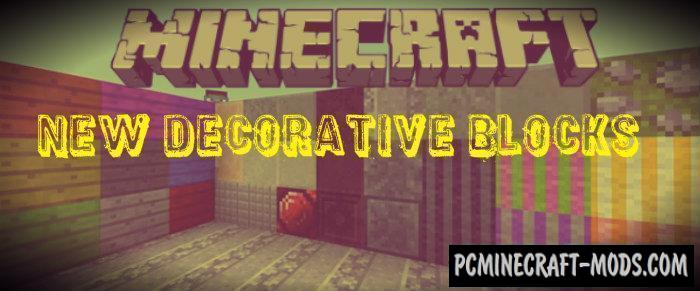 New Decorative Blocks Minecraft PE Bedrock Mod 1.9.0, 1.7.0