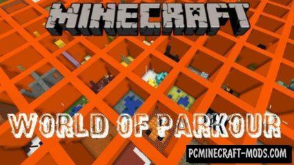 World of Parkour Minecraft PE Bedrock Modded Map 1.9.0, 1.7.0