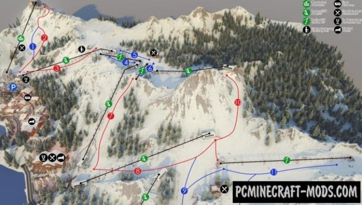 Realistic Ski-Resort - Adventure Map For Minecraft