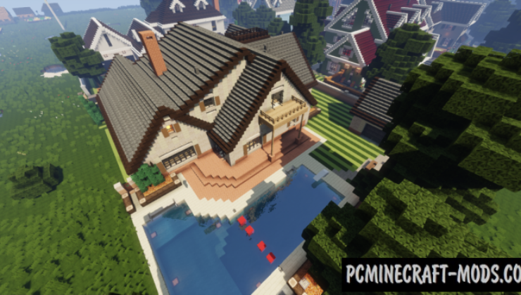 10 Suburban Houses - City Map For Minecraft