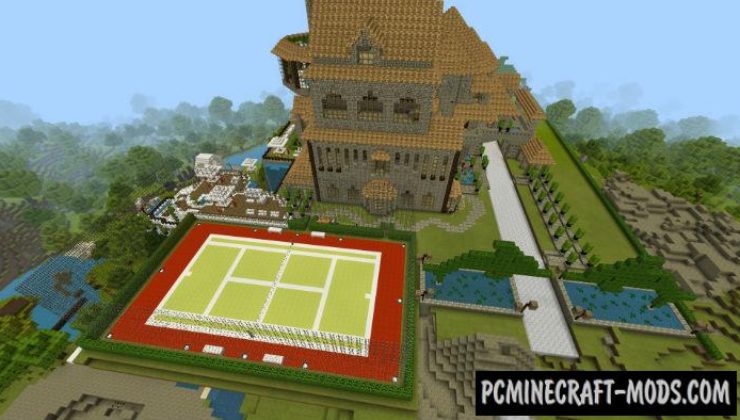 Modern Castle Minecraft PE Bedrock Map 1.15, 1.14