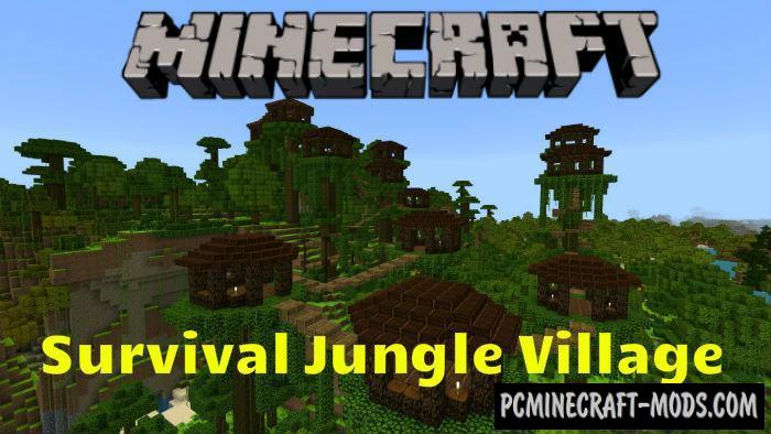 Survival Jungle Village Map For Minecraft PE 1.4.0, 1.2.13 