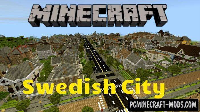 Swedish City Minecraft PE Map 1.5.0, 1.4.0, 1.2.13  PC 