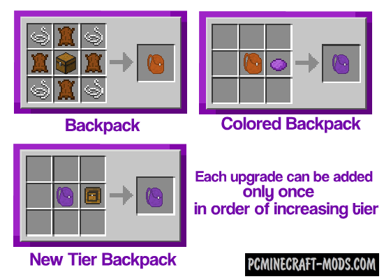 Improved Backpacks - Tool, Decor Mod For MC 1.12.2