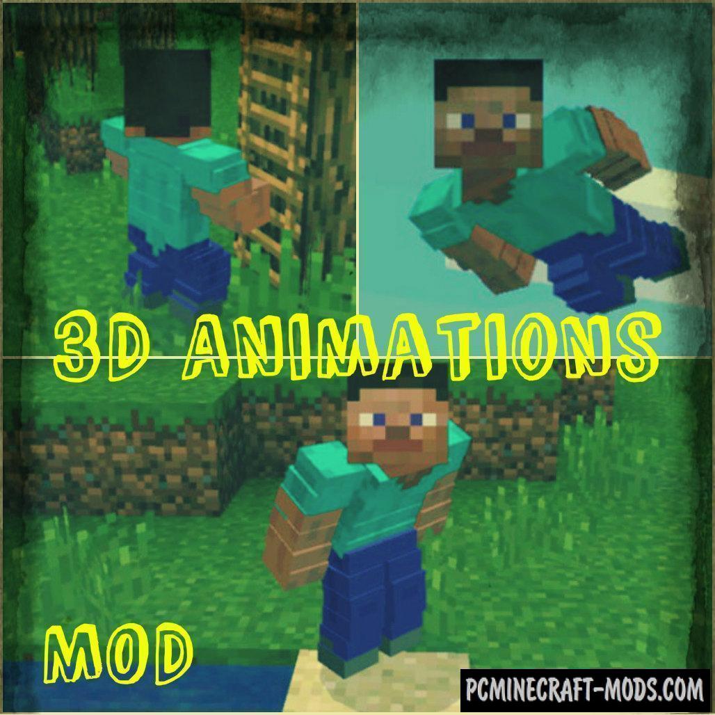 3D Animations for Steve Minecraft Bedrock Edition Mod 1.9.0, 1.8.0