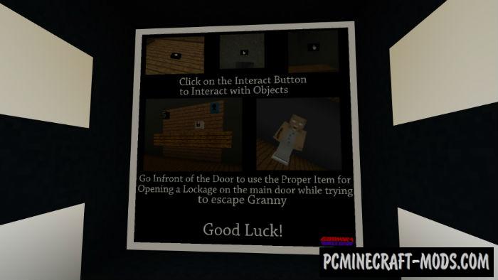 Granny Horror Escape Minecraft PE Map 1.4.0, 1.2.16, 1.2 