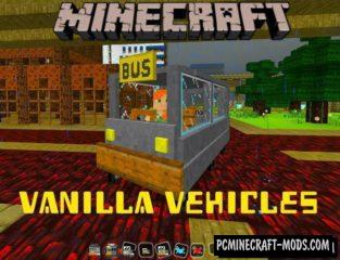 Vanilla Vehicles Minecraft PE Bedrock Mod 1.9.0, 1.8.0, 1.7.0