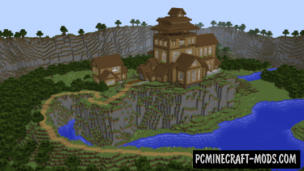 Cliffside Wooden Mansion Map For Minecraft