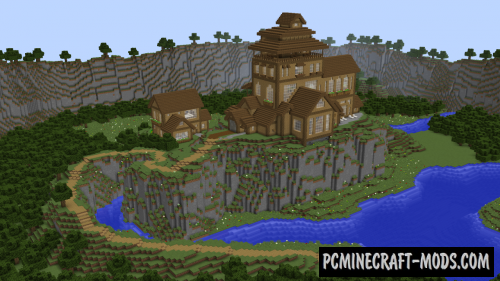 Cliffside Wooden Mansion Map For Minecraft 1.14, 1.13.2 