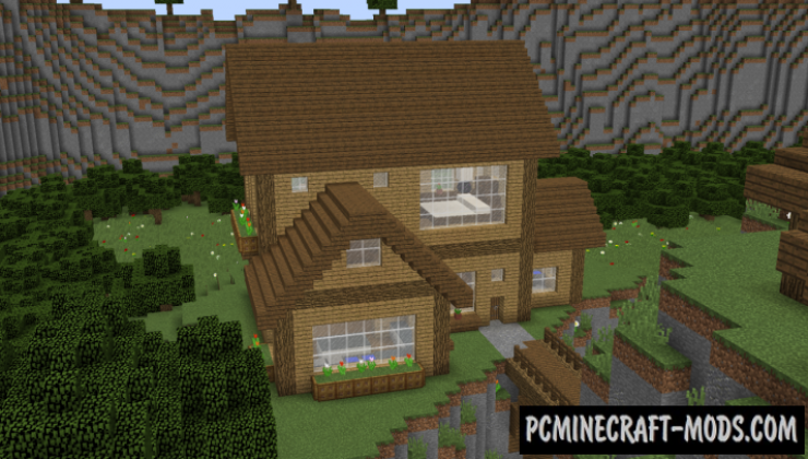 Cliffside Wooden Mansion Map For Minecraft