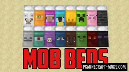 Mob Beds! 16x Resource Pack For Minecraft 1.13, 1.12.2