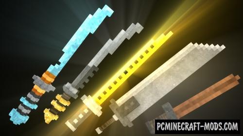 Custom swords using a resource pack and command block : r/Minecraft