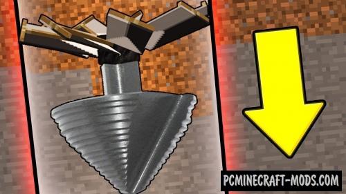 Simple Mining Drills - Tech Tools Mod For Minecraft 1.12.2