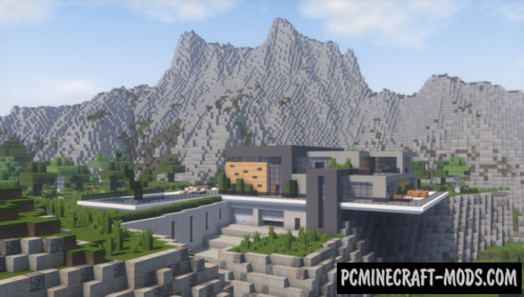 Modern Cliff Mansion Map For Minecraft
