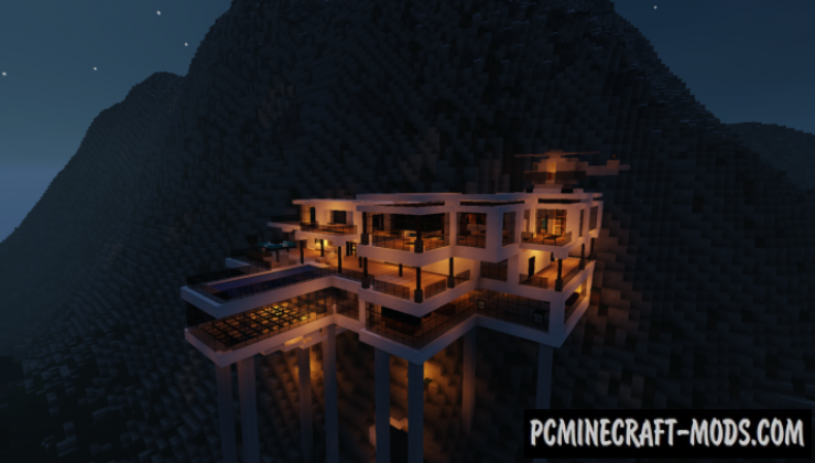 Cliff Side Private Mansion Map For Minecraft