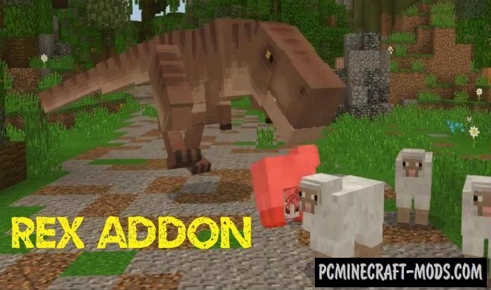 Tyrannosaurus Rex Minecraft PE Addon 1.11 iOS, Android